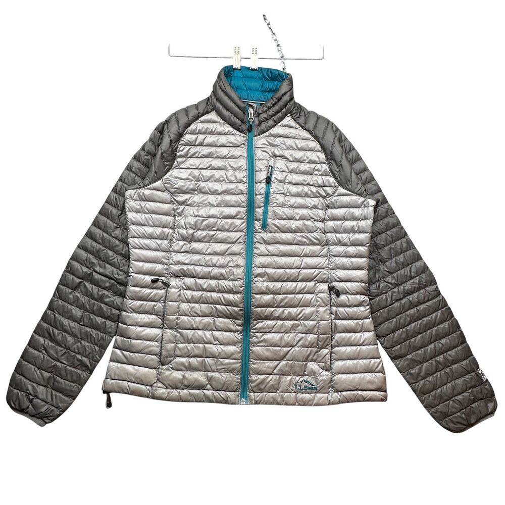 LL Bean Ultralight Down Sweater 850 Fill Downtek Colorblock Jacket Womens Small